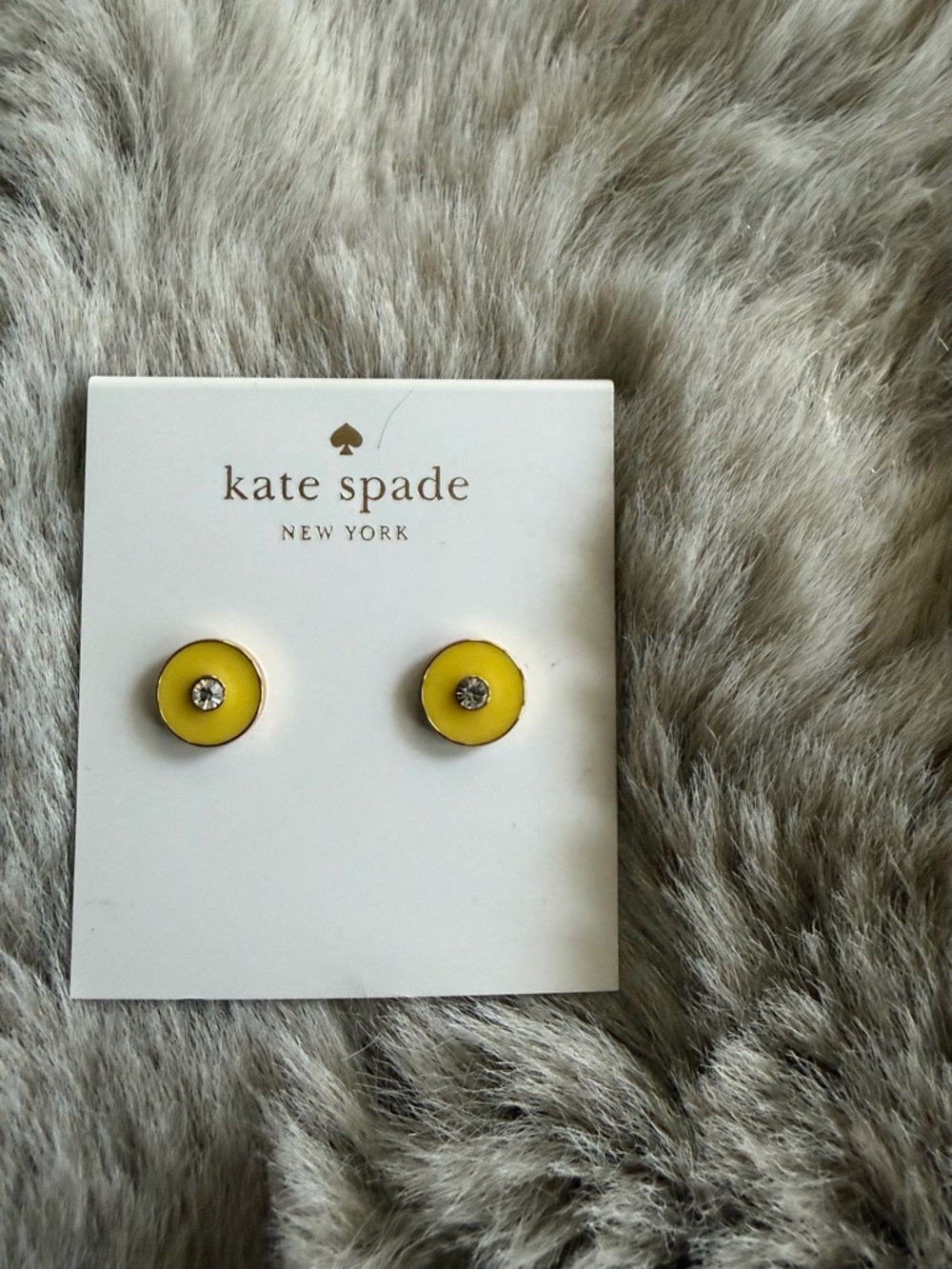 kate spade Yellow Enamel Crystal Stud Earrings